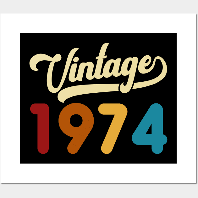 1974 Vintage Gift 46th Birthday Retro Style Wall Art by Kimko